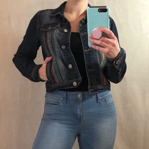 Hot Kiss Embroidered Denim Jacket